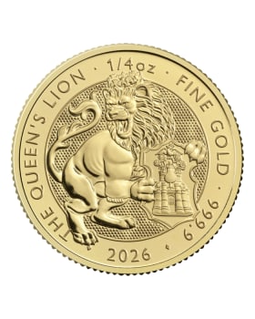 2026 1/4 oz Great Britain The Royal Tudor Beasts Series - The Queen's Lion .9999 Gold BU Coin
