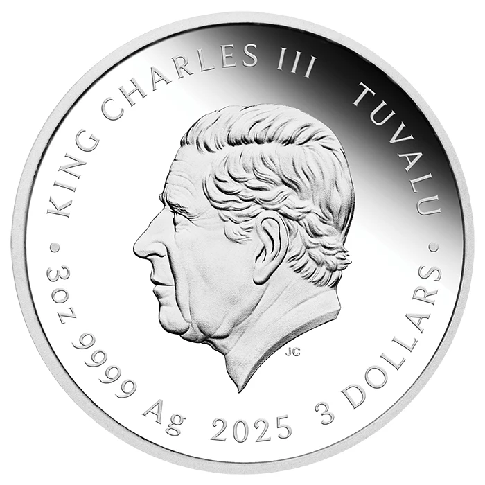 TUVALU 2008 戊子年 ２ドル 銀貨 2025 3oz Tuvalu Imperial Golden Dragon .9999 Silver Coloured