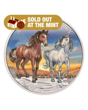 2025 1oz Australia Australian Brumby .9999 Silver Coloured BU Coin