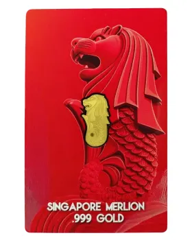 1/1000 oz .999 Gold Shaped Merlion (In Card)