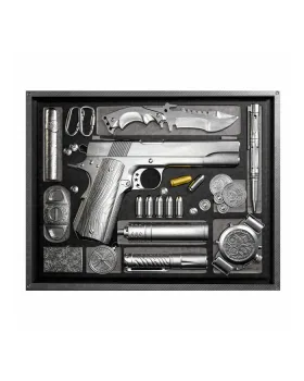 2025 2oz Samoa Mission X - Pistol .999 Silver Gold Gilded Antiqued Coin