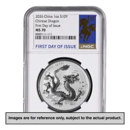 2026 1oz China Dragon .999 Silver Coin BU NGC MS70 FDI (Special