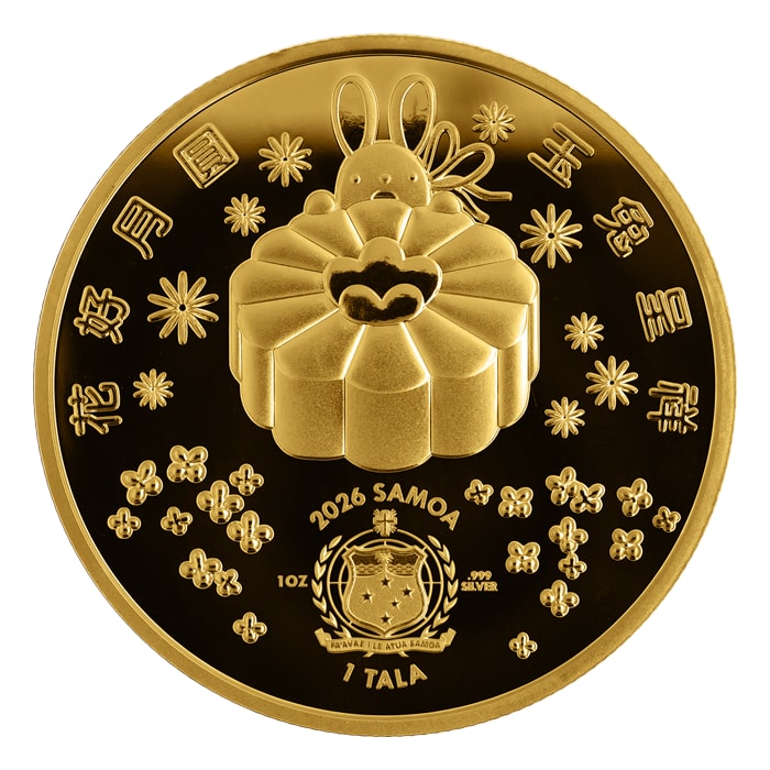 2026 1oz Samoa Rabbit and The Moon .999 Silver High Relief Gilded