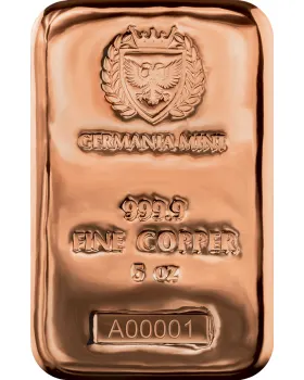 KG Germania Mint 999 Copper Raw Cast Bar