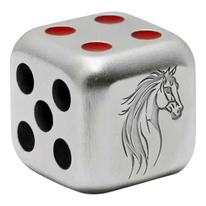 2026 1 oz Fiji Lunar Year of the Horse .999 Silver Antique Dice Coin