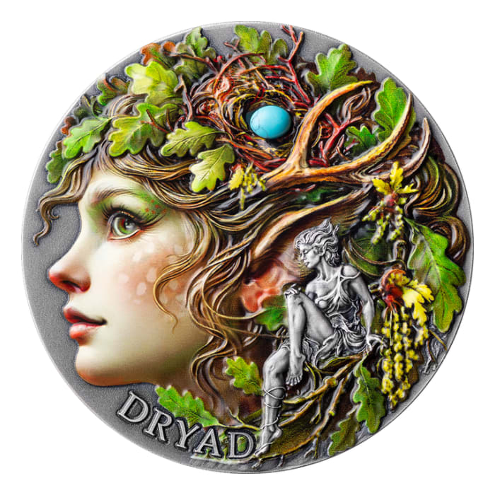 2026 喀麥隆樹精.999高浮雕仿古銀幣2盎司