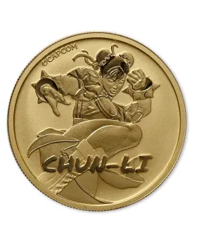 2022 1 oz Tuvalu Street Fighter - Chun Li  9999 Gold BU Coin (Certificate #1)