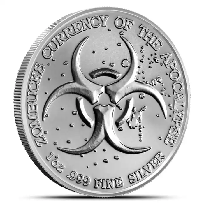 1 oz Zombucks World Pandamonium .999 Silver BU Round