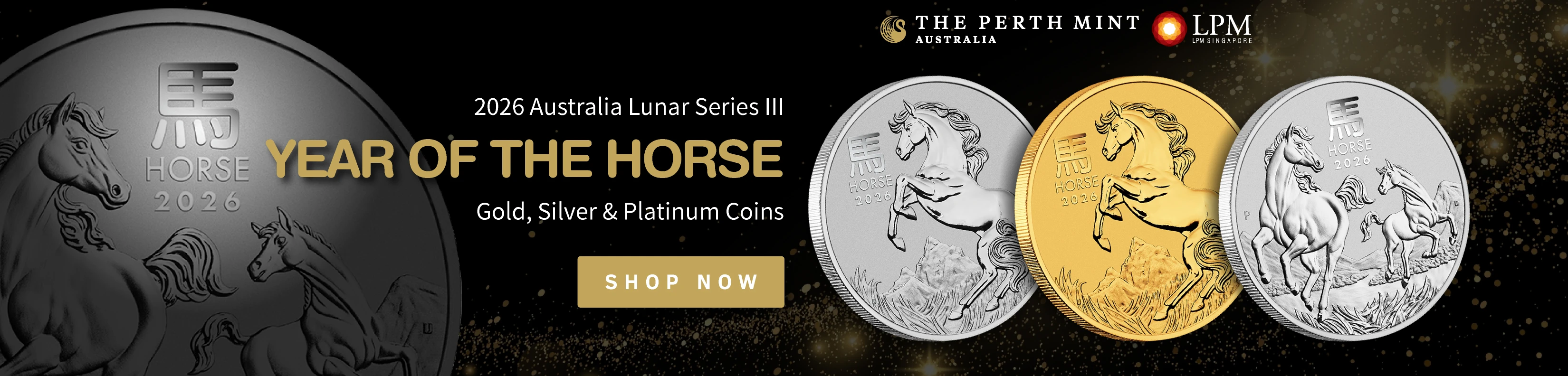 The Perth Mint Lunar Series III - 2026 Year of the Horse Bullion Range