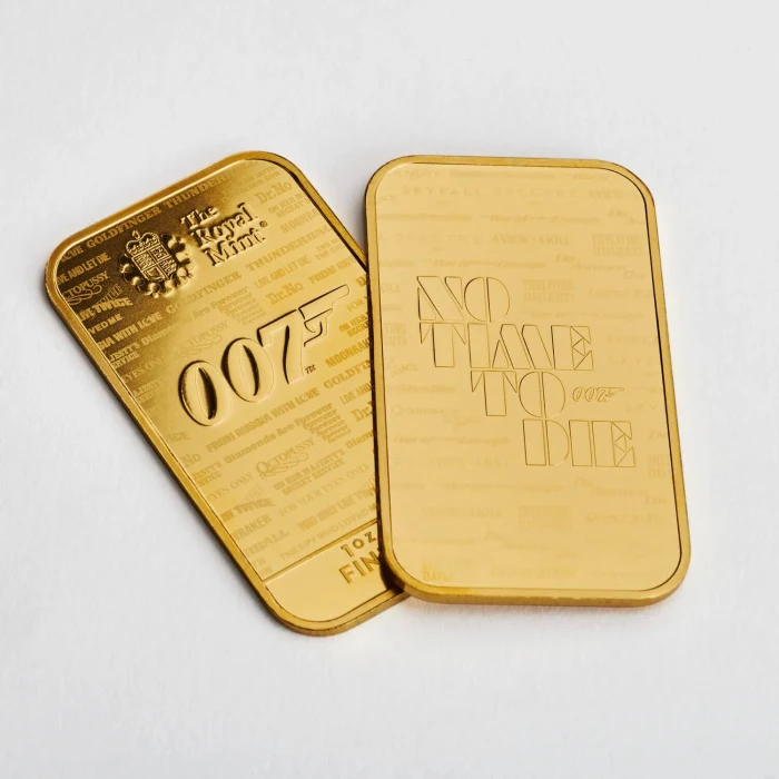 2020 1 oz Great Britain James Bond 007 - No Time To Die .9999 Gold Bar