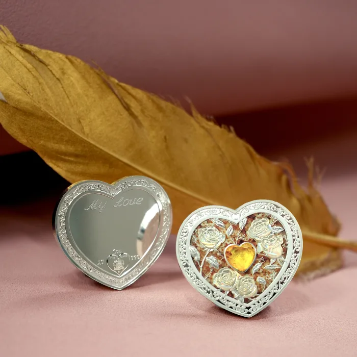 2025 1oz Samoa The Gems of Love - Sunset Rose .999 Silver Coloured