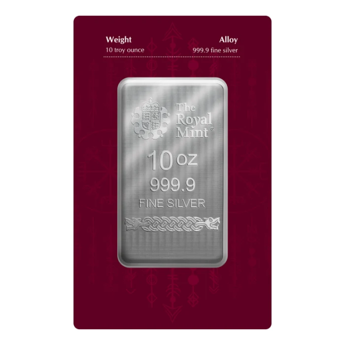 2025 10oz Great Britain Norse Gods - Thor .9999 Silver Bar (In Card)