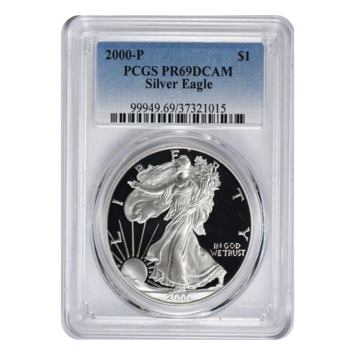 2000-P美國鷹洋.999精鑄銀幣1盎司PCGS PR69 DCAM