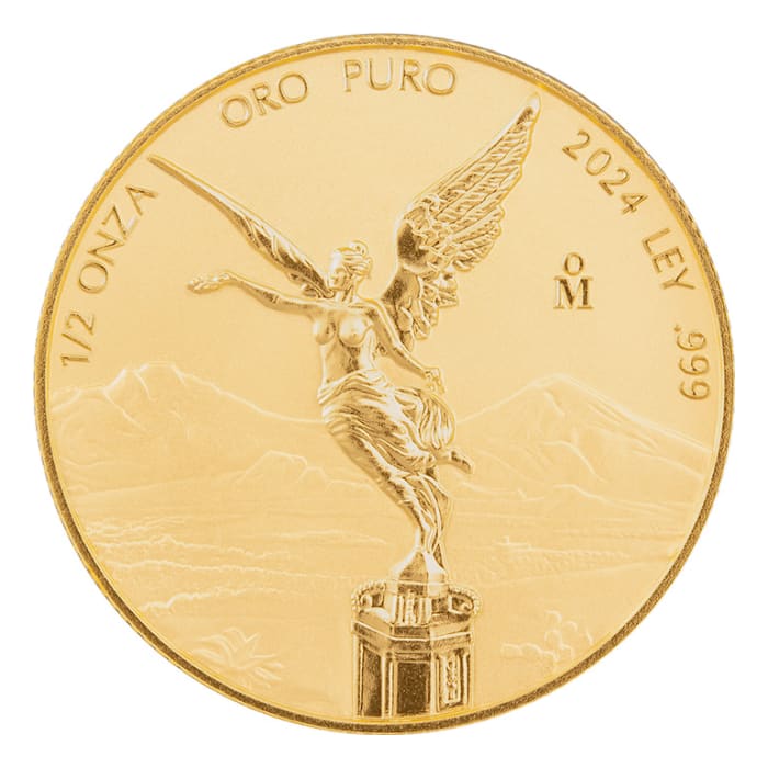 2024 墨西哥天使.999反向精鑄金幣1/2盎司