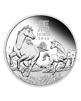 澳洲1盎司2026馬年銀幣| 全球限量300,000枚| 柏斯鑄幣廠馬年普鑄幣| LPM