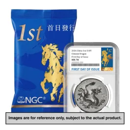 2026 1oz China Dragon .999 Silver Coin BU NGC MS70 First Day of