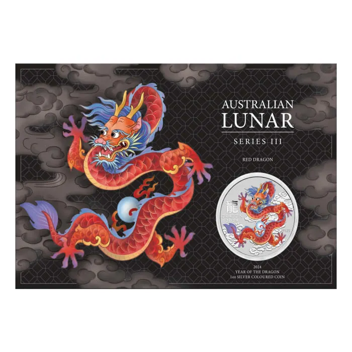 超安い品質 1oz 2024 Australia Dragon the of Year - III Series Lunar 貨幣