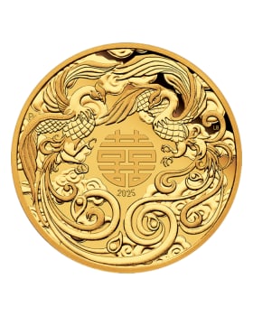 2025 1oz Australia Chinese Myths and Legends - Double Phoenix .9999 Gold Proof Coin