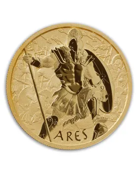 2023 1 oz Tuvalu Gods of Olympus - Ares 9999 Gold BU Coin (Certificate #2 )