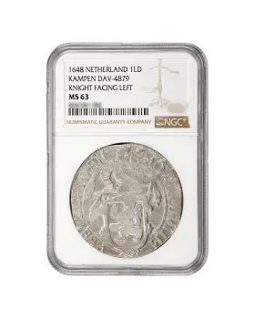 1647 Netherland 1 Leeuwendaalder Silver Coin (Kampen Mint) (NGC