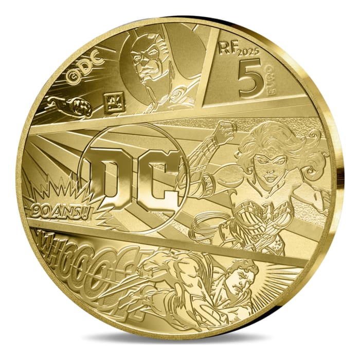 新十圓金貨 2025 法國DC 90週年- 正義聯盟.999精鑄金幣0.5克