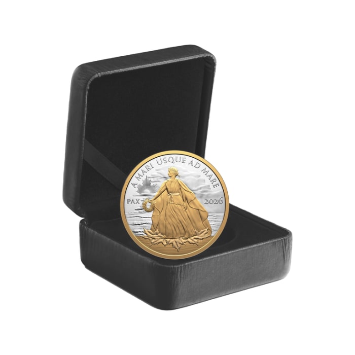 2026 1 oz Canada Peace Dollar .9999 Silver with selective Yellow