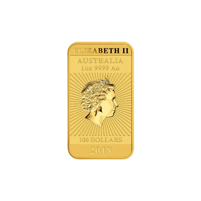 2018 1oz Australia Dragon .9999 Gold Rectangular Coin Bar 2018 1oz Australia Dragon .9999 Gold Rectangular Coin Bar