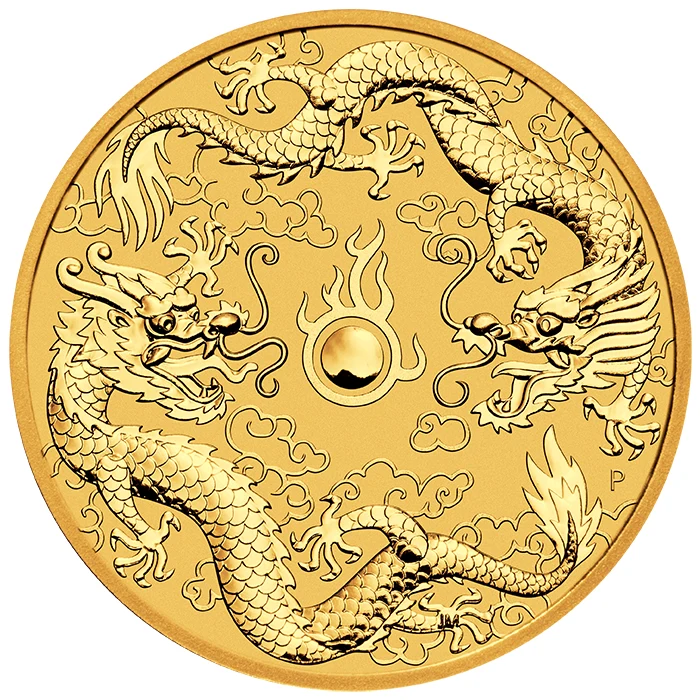 【国内配送】 02-2020-double-dragon-1oz-gold 絵画