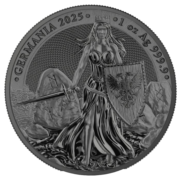 売れ筋商品 2025 1oz Round BU Coloured Silver Black 9999 WMF. Germania 焼酎