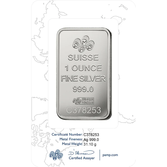 1 oz Pamp Suisse - Lady Fortuna .999 Silver Bar