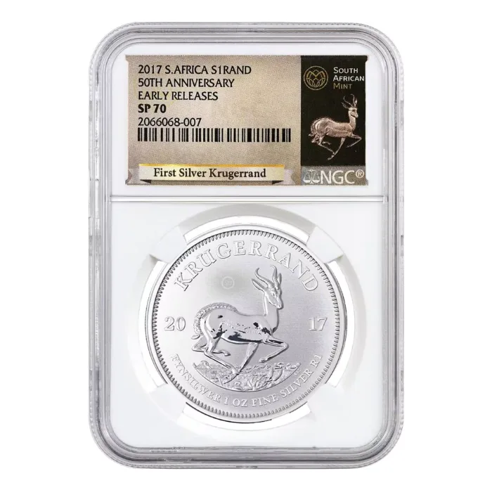 銀錠500両　馬蹄銀 2017 南非富格林.999銀幣1盎司(NGC SP70 早鑄- 富格林標籤版)