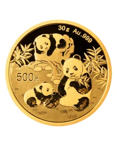 中国 パンダ銀貨 2025年 超最新 純銀 ゴールドギルト特別版 観賞