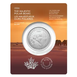 NGC PF69UCAM カナダ 2024年 北極熊 5＄ １/4oz 銀貨 Lion Dollar 2024 Silver 1 Ounce (PF70 Ultra Cameo) - Royal