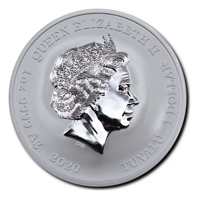 2020 1 oz Tuvalu Gods of Olympus - Zeus .9999 Silver Coin BU