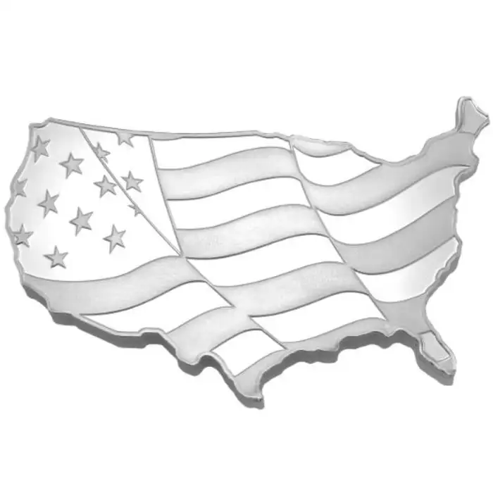 wavy american flag outline