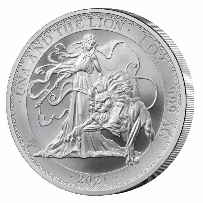 Una and the Lion 2021 1oz シルバーコイン 2021 1 oz St Helena Una and the Lion .999 Silver BU Coin