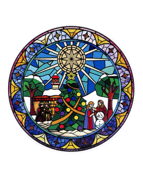 2025 1oz Samoa Stained Glass Christmas .999 Silver Coloured Proof Coin