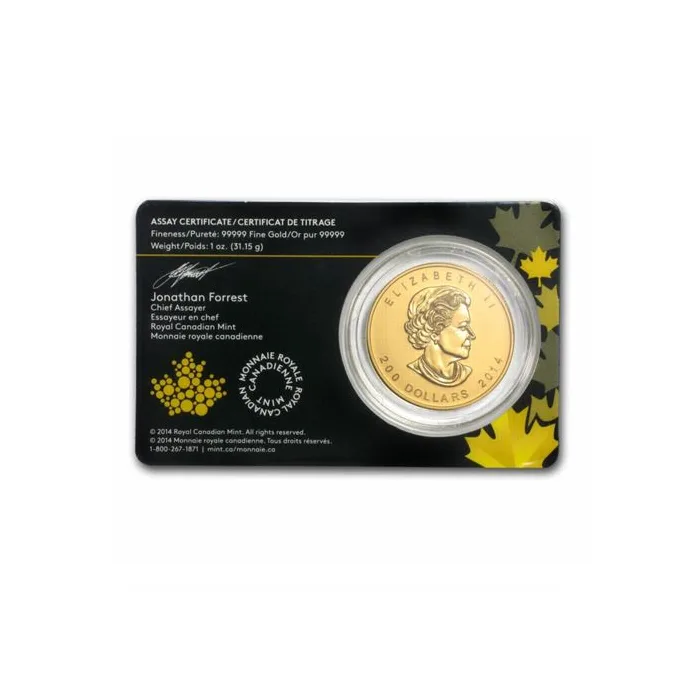 2014 1oz Canada Call Of The Wild Series - Gold Howling Wolf .99999