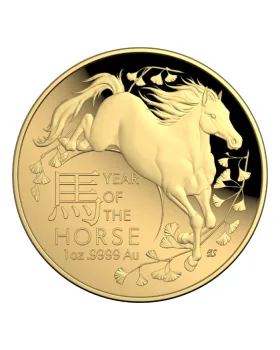 2026 1oz Australia Lunar Year of the Horse .9999 Gold Proof Domed Coin