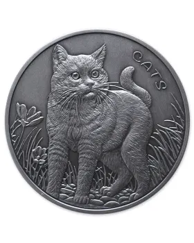 2025 1oz Fiji Cats .999 Silver Proof Like Coin