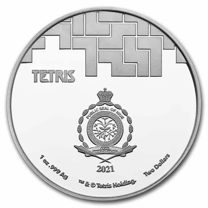 2021 1 oz Niue Tetris - St Basil's Cathedral .999 Silver BU Coin