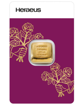 1 oz Heraeus Hong Kong .9999 Gold Cast Bar (In Assay)