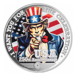 新品未開封 UNCLE SAM 赤 激レア 2026 1/2oz Niue Uncle Sam .999 Silver Coloured Proof Coin