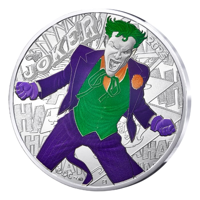 2025 13g France 90 years of DC - The Joker .333 Silver Coloured Coin