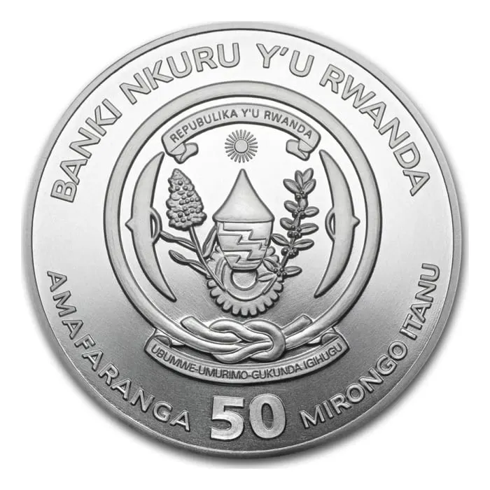 2013 1 oz Rwanda African Ounce: Cheetah .999 Silver Coin BU