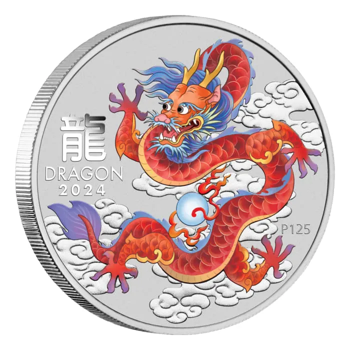 2024 1oz Australia Lunar Series III - Year of the Dragon- Red