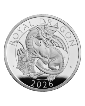 2026 2oz Great Britain The Royal Tudor Beasts - Royal Dragon .999 Silver Proof Coin