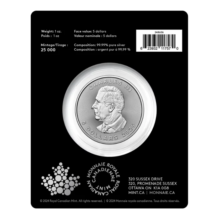 ミルク Mao Silver Maple Leaf – 1-oz. Fine Silver Ultra-High Relief Coin