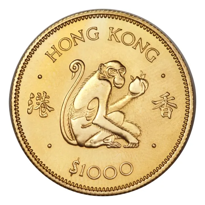 1980 香港農曆生肖猴年.917金幣0.47盎司