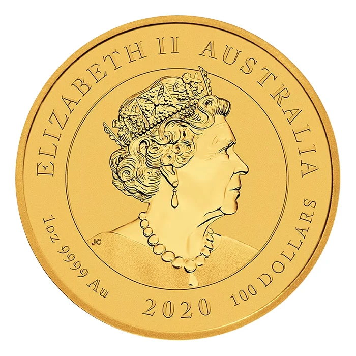 2020 1oz Australia Double Dragon .9999 Gold Coin BU
